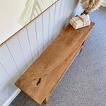 Rustic Teak Bench with Storage Shelf