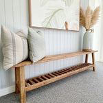 Rustic Teak Bench with Storage Shelf