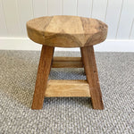 Mini Rustic Teak Stool