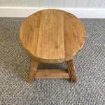 Mini Rustic Teak Stool