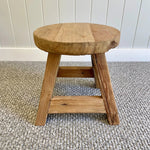 Mini Rustic Teak Stool