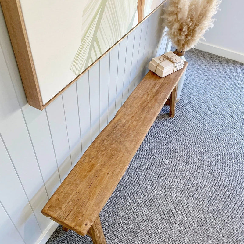 Rustic Teak Bench - 1.5m + Long