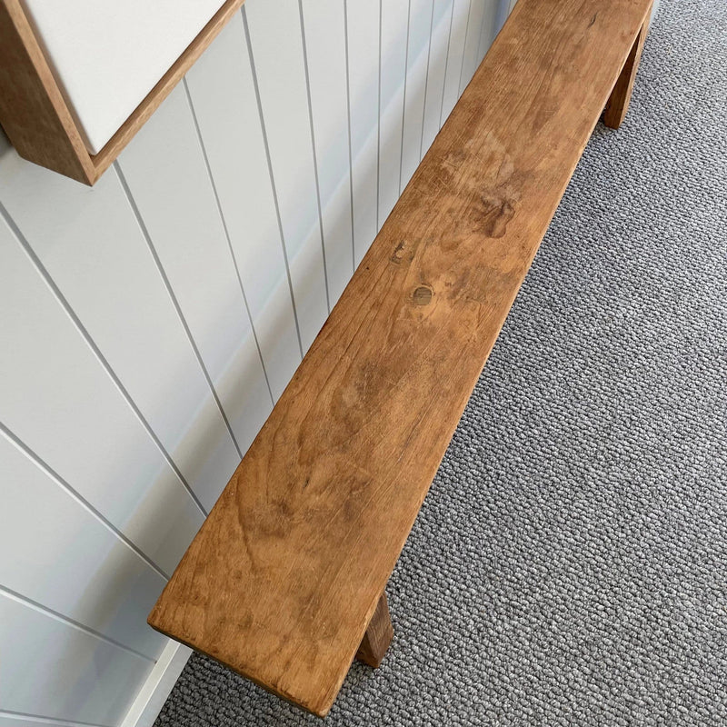 Rustic Teak Bench - 1.5m + Long