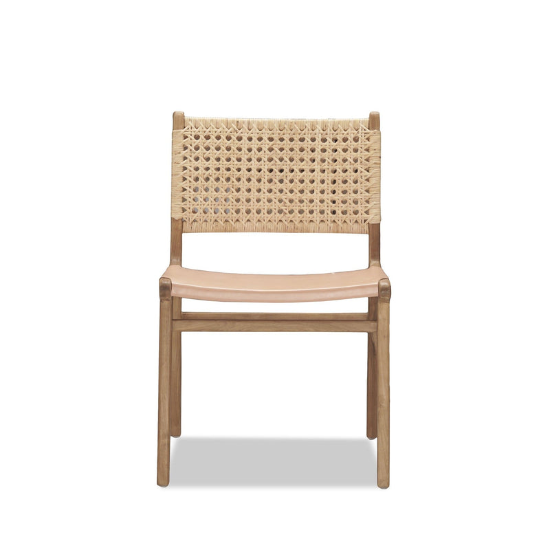 Harper Dining Chair (Leather & Rattan)