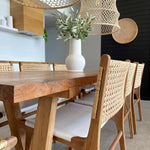 Harper Dining Chair (Leather & Rattan)