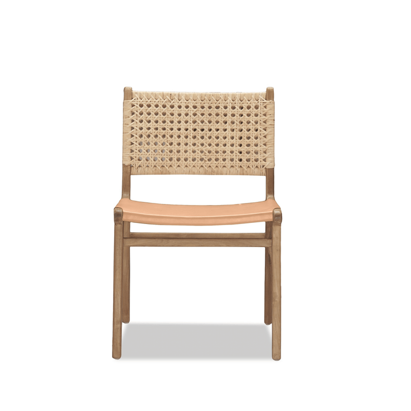 Harper Dining Chair (Leather & Rattan)